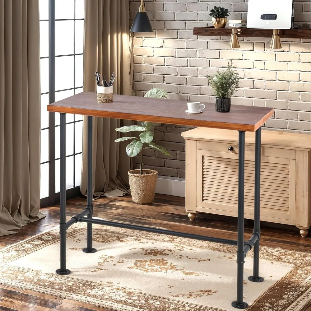 5-Piece Table & Chairs Set for Home Dining Breakfast Office Cafe Pub Bar Party Bistro, Rectangular Table for 4-6, 4 Swivel