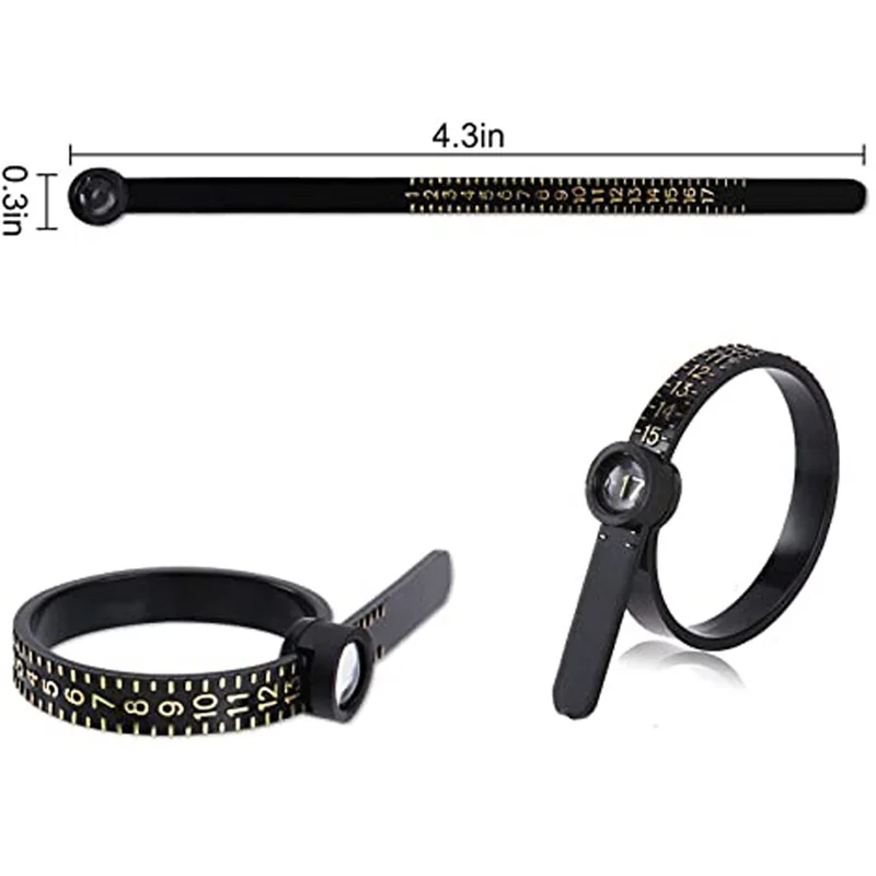 Professional เครื่องมือวัดขนาดแหวนแว่นขยายแหวนวัดเทปขนาดแหวนแฟชั่นเครื่องประดับเครื่องมือวัด