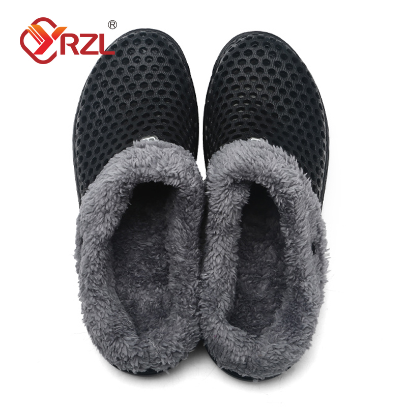 YRZL Winter-Hausschuhe für Herren und Damen, warme Schuhe für den Innenbereich, rutschfeste Baumwoll-Hausschuhe, lässige Clogs, Slip-on-Hausschuhe für Herren