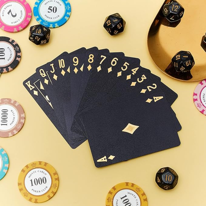 カラーブラックゴールドトランプゲームカードグループ防水ポーカースーツマジック Dmagic パッケージボードゲームギフトコレクション