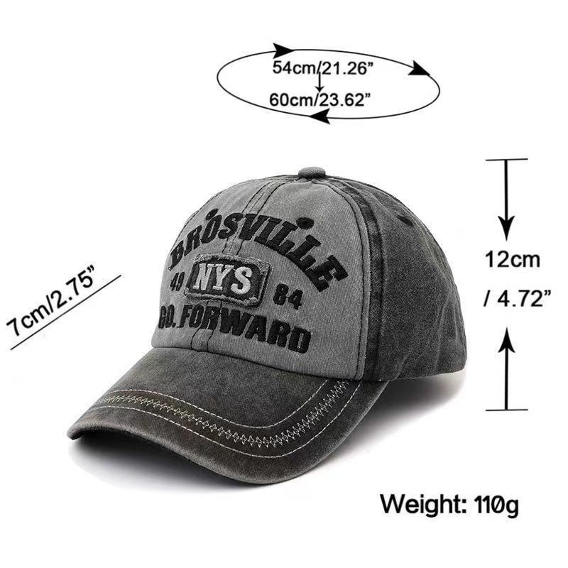 Retro Brief Stickerei Baseball Caps Männer Frauen Gewaschen Baumwolle Einstellbar Casual Hut Hip Hop Streetwear Sonnenhüte Y2k Hut