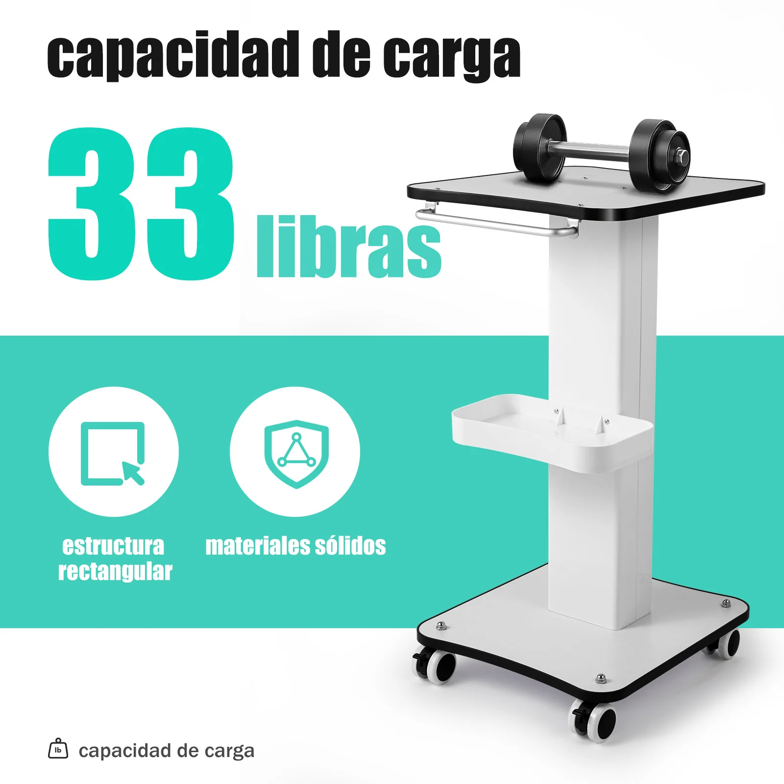 Bianco 34*38*69 cm Legno Metallo Salone di bellezza Carrello Carrello Parrucchiere Utensili Barbiere medico Negozi Ospedali Cliniche Spas Labs