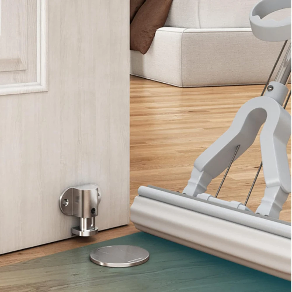 1-5pcs Fermaporta regolabile Fermaporta magnetico senza punzonatura Fermaporta magnetico in lega di zinco Supporto per porta anticollisione Fermaporta nascosto Hardware per porta