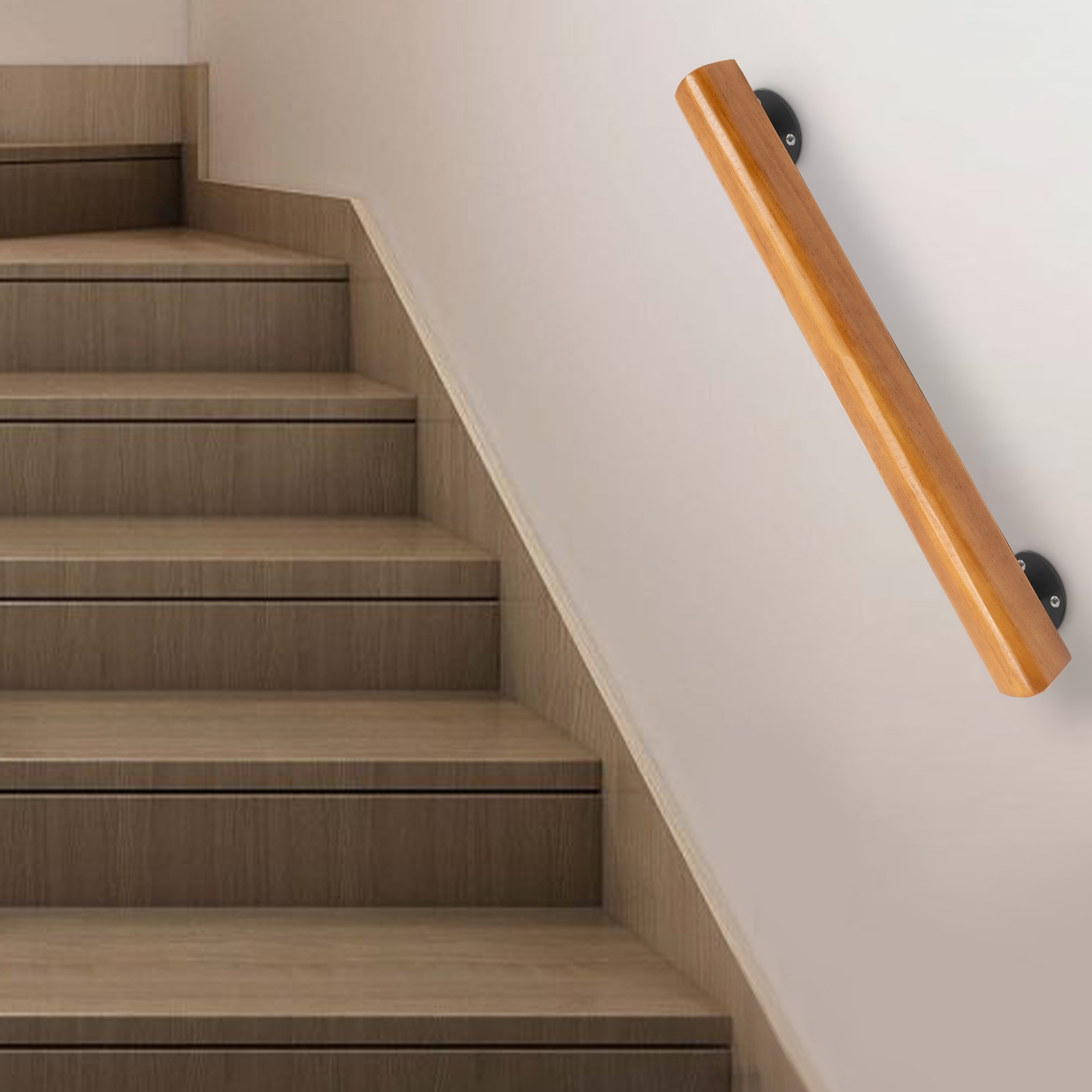 Solid Pine Wood Handrails for Stairs, 2ft Length, Rounded Edges for Safety,  and Stylish, Perfect for Enhancing Home Décor