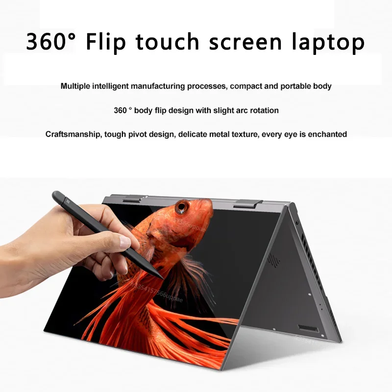 Laptop Intel N95 da 10,95 pollici 360 °   Flip OLED Touch Screen Corpo in lega di alluminio Windows 11 16GB DDR5 RAM 2TB SSD ROM