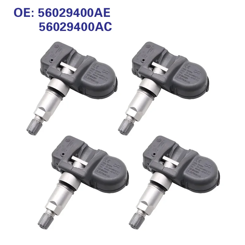 4PCS TPMS Sensor 56029400AE Tire Pressure Sensor 56029400AC FOR 2012-2021 Chrysler 300C 433MHz