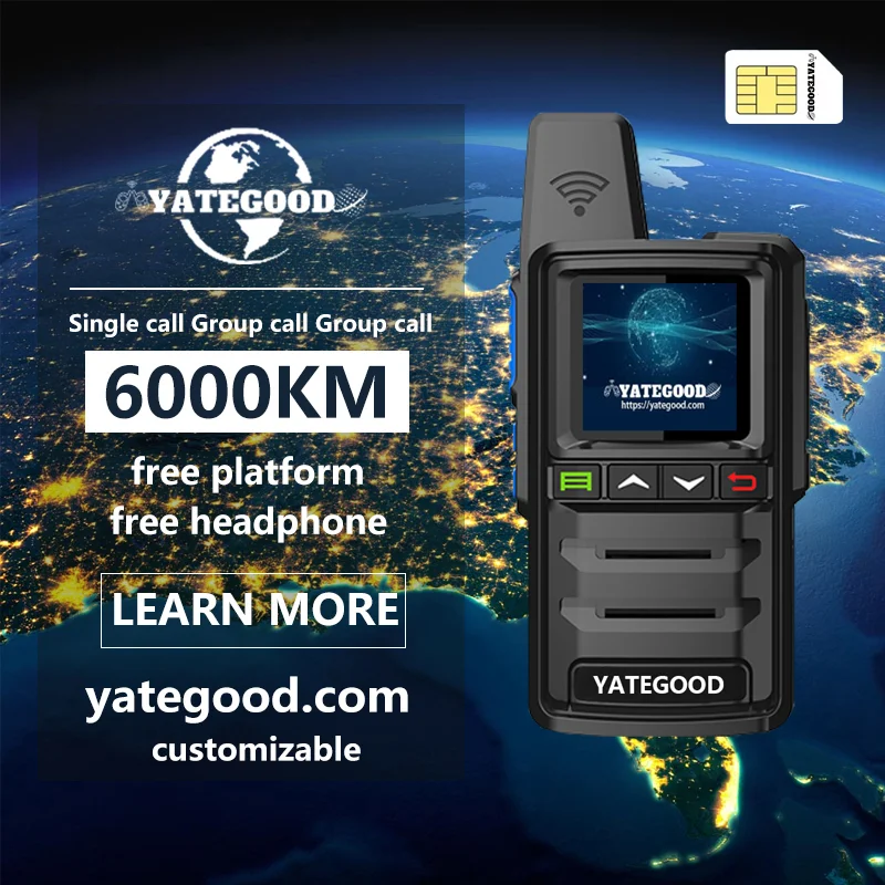 YATEGOOD G380 GPS 5000KM radioaficionado walkie talkie de largo alcance global ptt 4G poc radio100km