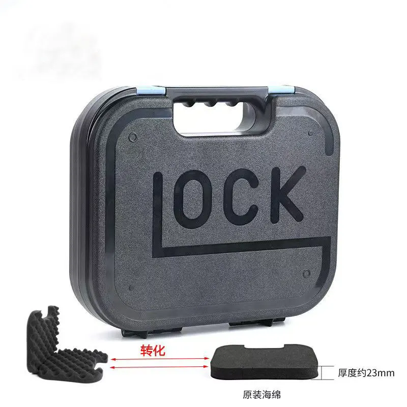 Waterproof ABS Padded Handgun Pistol Case Portable Plastic Suitcase For Glock Storage Multifunctional Durable Box
