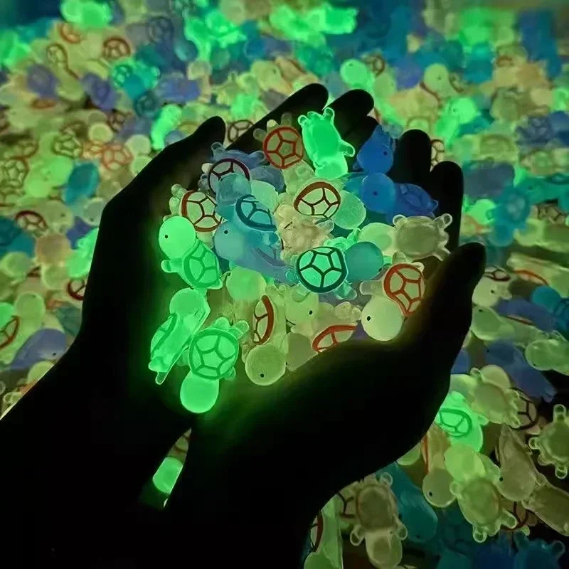 20/50/100 PCS น่ารัก Mini Luminous เต่าเครื่องประดับเรืองแสงใน Dark MiniTurtle Micro Landscape ของเล่นเด็กตกแต่งบ้านของขวัญ
