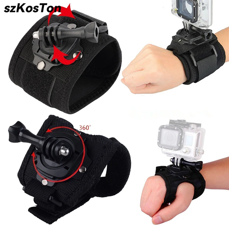 Soporte de correa de mano con rotación de 360 grados para GoPro 13, 12, 11, 10, 9, guante de mano, correa de muñeca, accesorios para DJI OSMO Action 4/5Pro