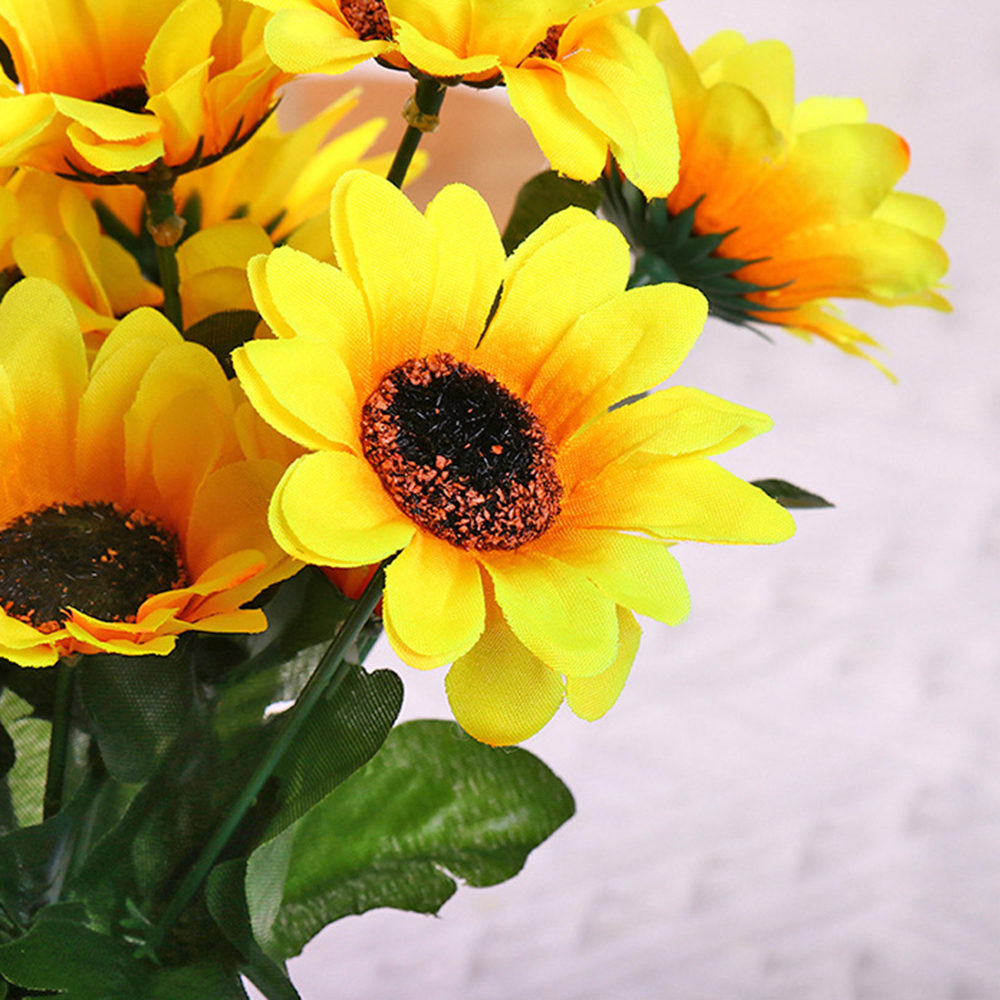 1PC Sunflower 7-Head Artificial Sunflower Bouquet, Bouquet, Wedding Home Decoration And Artificial Flowers