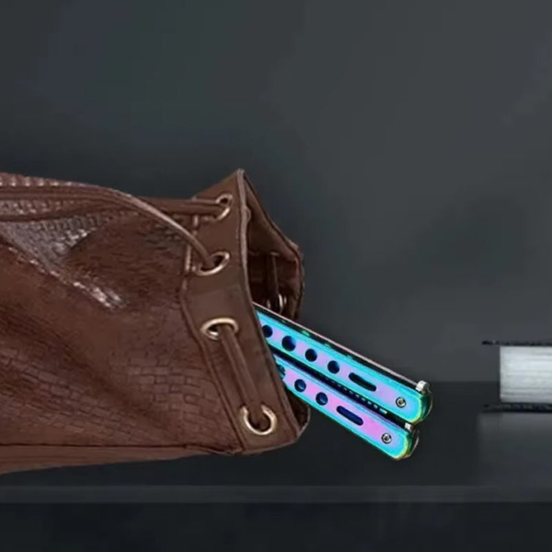 1PCS Foldable Comb Stainless Steel Butterfly Knife Comb Beard Moustache Brushe Salon Hairdressing Styling Tool