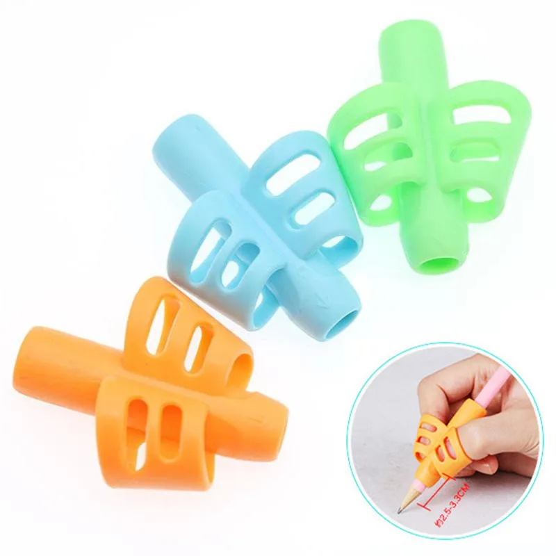 3 pezzi portapenne per matita per bambini apprendimento e pratica penna in silicone assistita con penna correttore di postura studenti