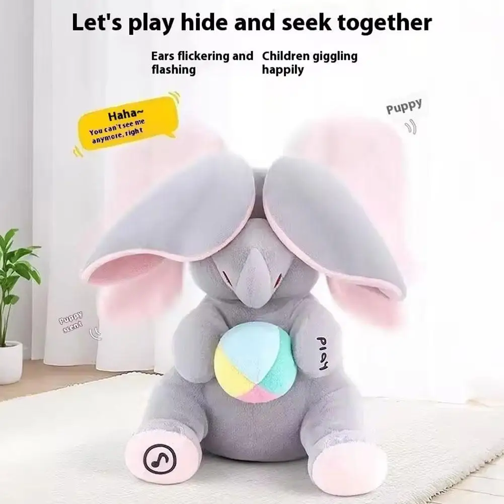 Hide-and-seek Elephant Plush Toy Animated Elephant Toys Plush Singing Elephant With Ears Moving Interactive Toys Gifts For Baby