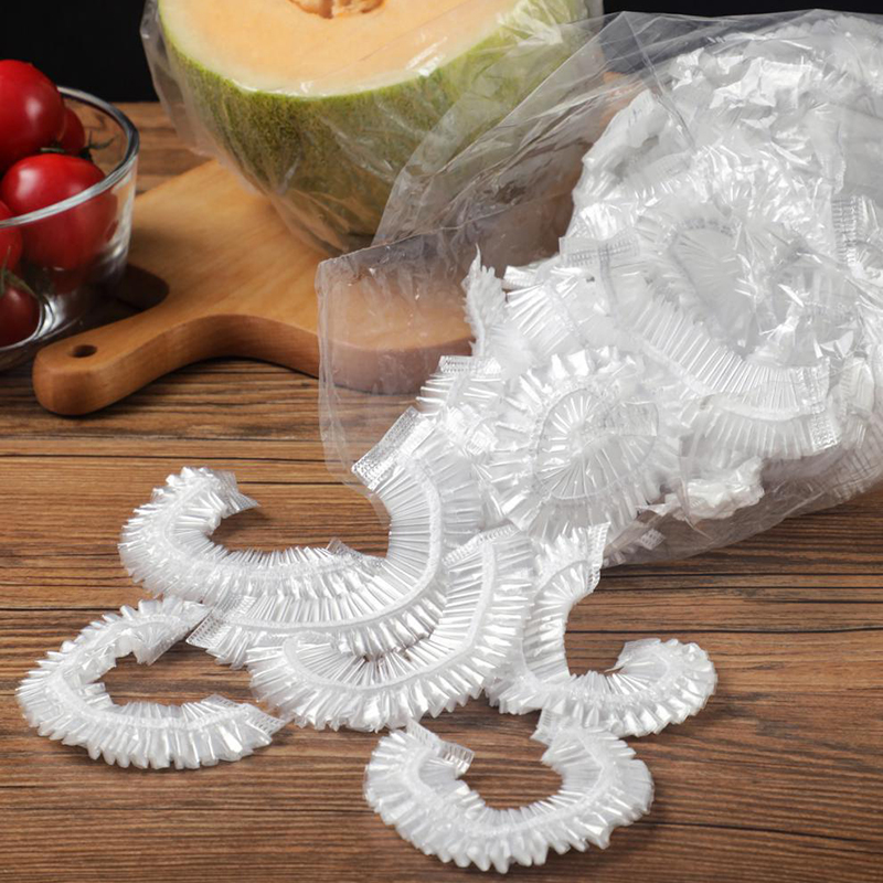 100 Uds. Fundas reutilizables para almacenamiento de alimentos, bolsas para cuenco, placa elástica, tapa de silicona, cocina, fruta, plástico, sello de mantenimiento fresco