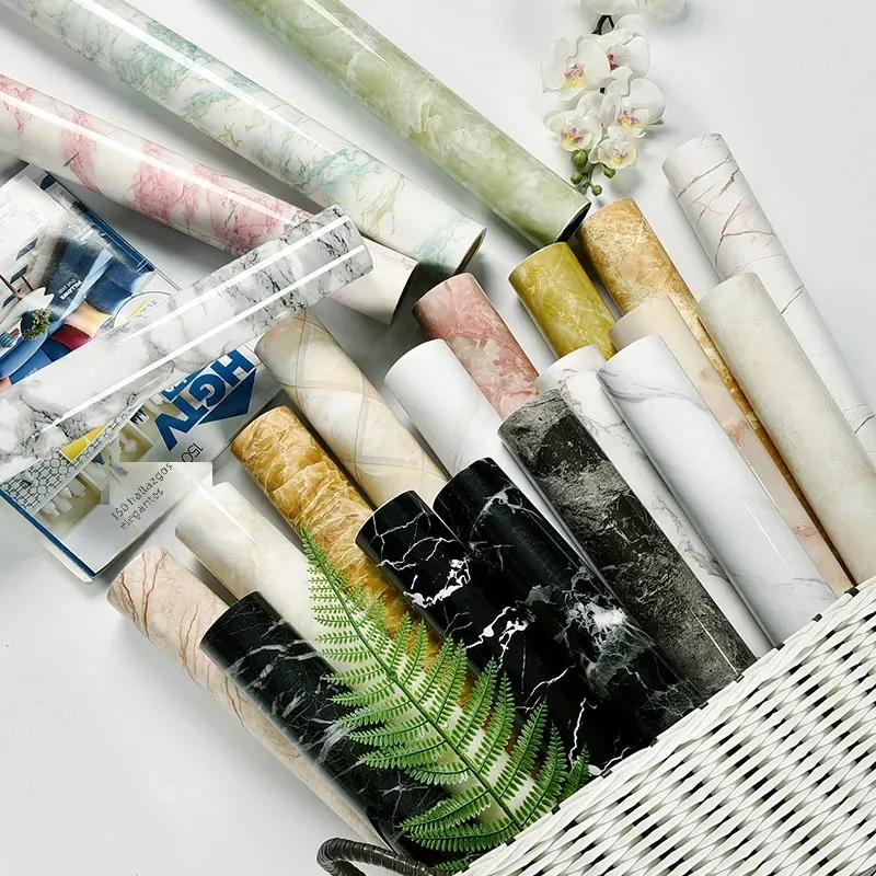 Papel para pared autoadhesivo de PVC, con película decorativa en color blanco perla, papel tapiz impermeable para armarios de cocina y renovación de muebles