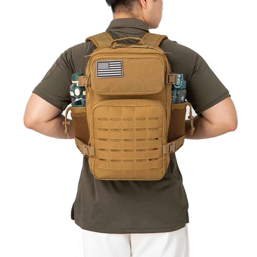 25L 戦術的なバックパックアウトドアバッグフィットネス MOLLE バックパックジム女性/男性 EDC ハイキングサバイバルリュックサック魔女ボトルホルダー