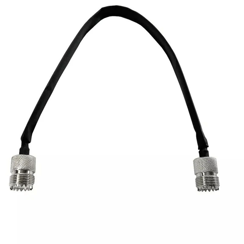 2 pacotes de cabo coaxial rf de 40cm para janela/porta através do cabo plano, so239 uhf fêmea para uhf fêmea, 50 ohm