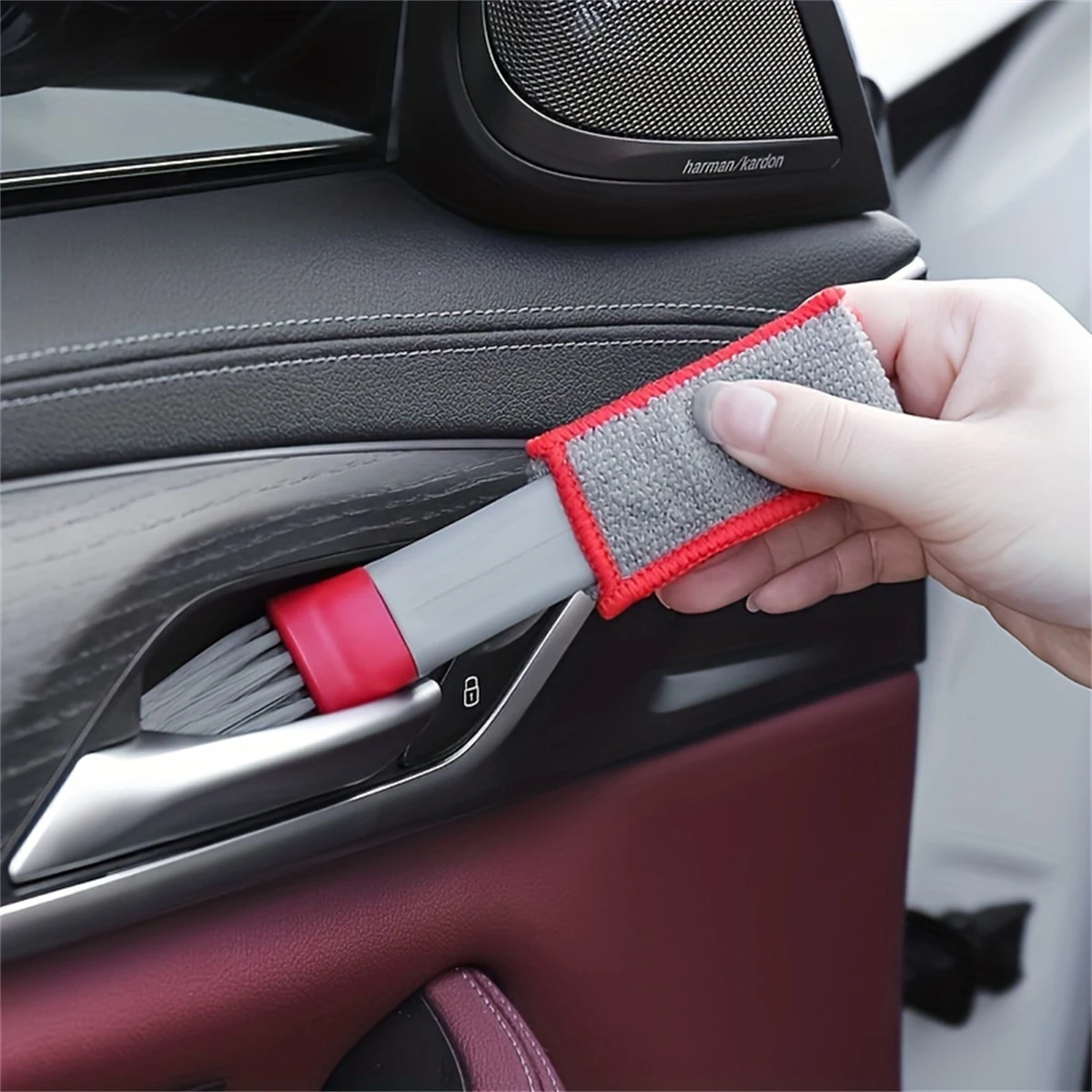 Spazzola per la pulizia dell'auto Strumento per la pulizia della presa del condizionatore d'aria Spazzola multiuso per la polvere Spazzola multiuso per interni Accessori auto