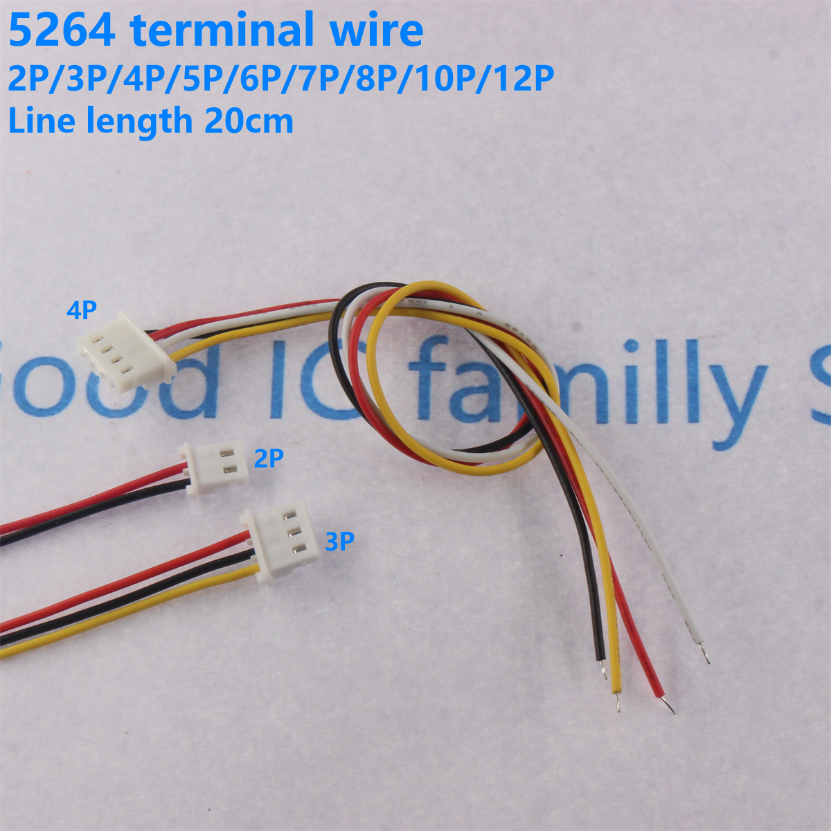 5/2 шт. 5264 Расстояние клеммной линии 2,5 мм Электронный провод 26awg Соединительный провод с одной головкой 100 мм 200 мм 300 мм 2p 3p 4p 5p 6p