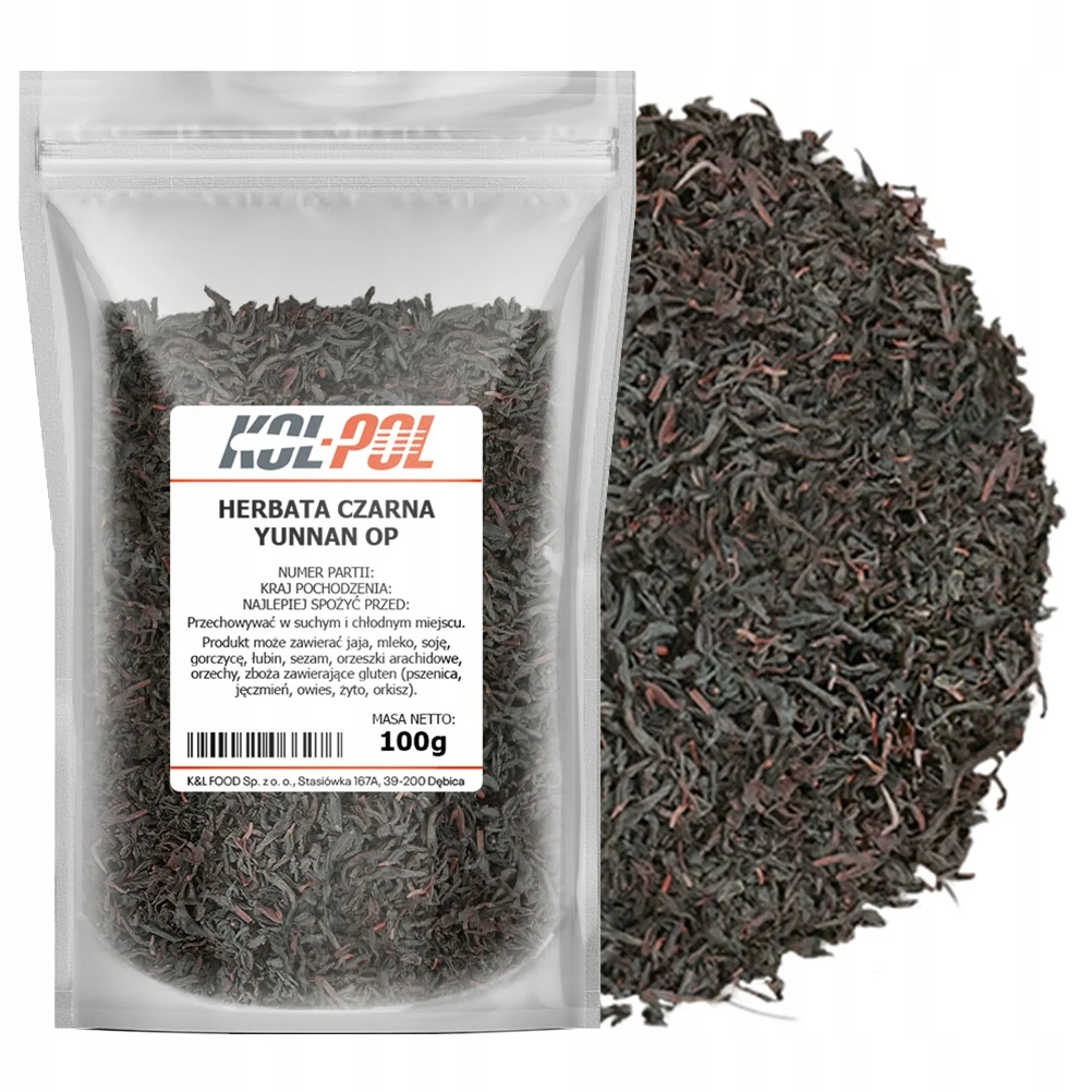 HERBATA CZARNA YUNNAN OP 100g Liściasta naturalna wysoka jakość Kol-Pol