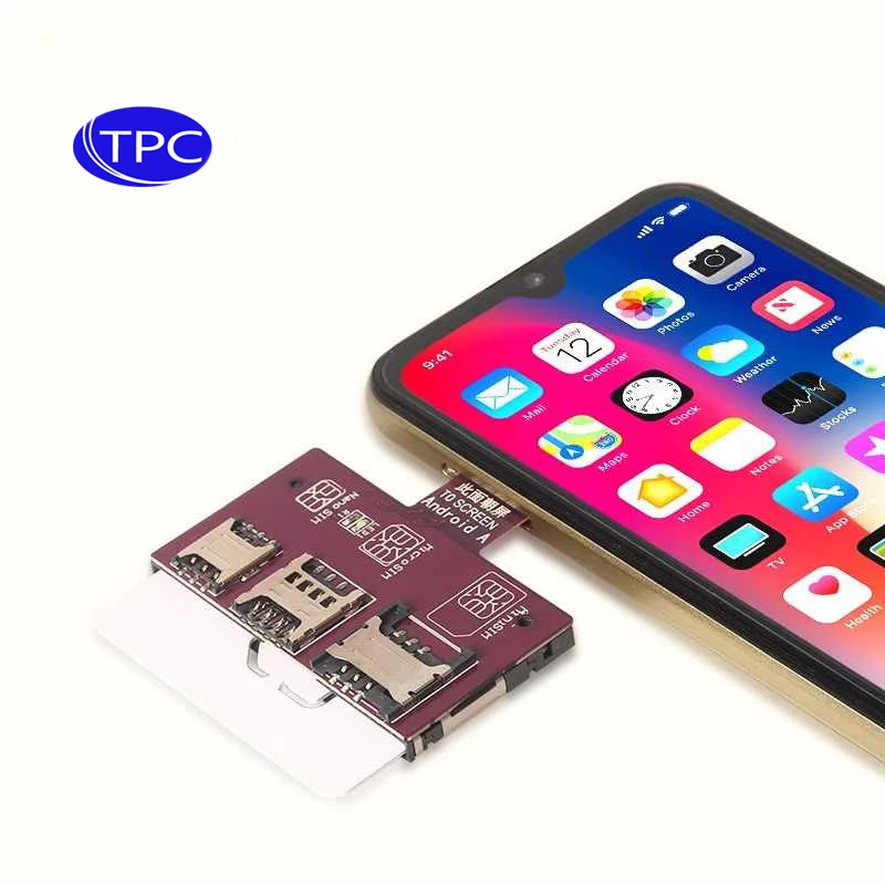 TPC для iPhone, адаптер для внешнего слота для SIM-карты 4 в 1, держатель для быстрого замены карт, держатель для iPhone SIM-карты, бесплатный перевантажувач Nano