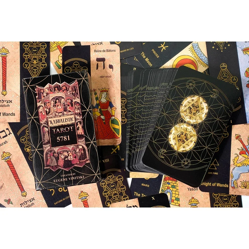 Kabbalistic Tarot Deck 5781 by Eugene Vinitiski Mystical Kabbalah Inspired Oracle Cards Divination and Spiritual Insight Deck