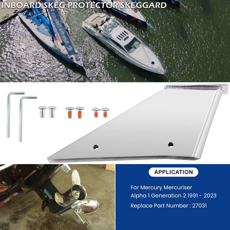 Aço inoxidável Skeg Guard Fix, Skeg Danificado, Serve para Mercury Mercruiser Alpha I, Geração II, 1991-Presente Barco, Iate Parte, 27031