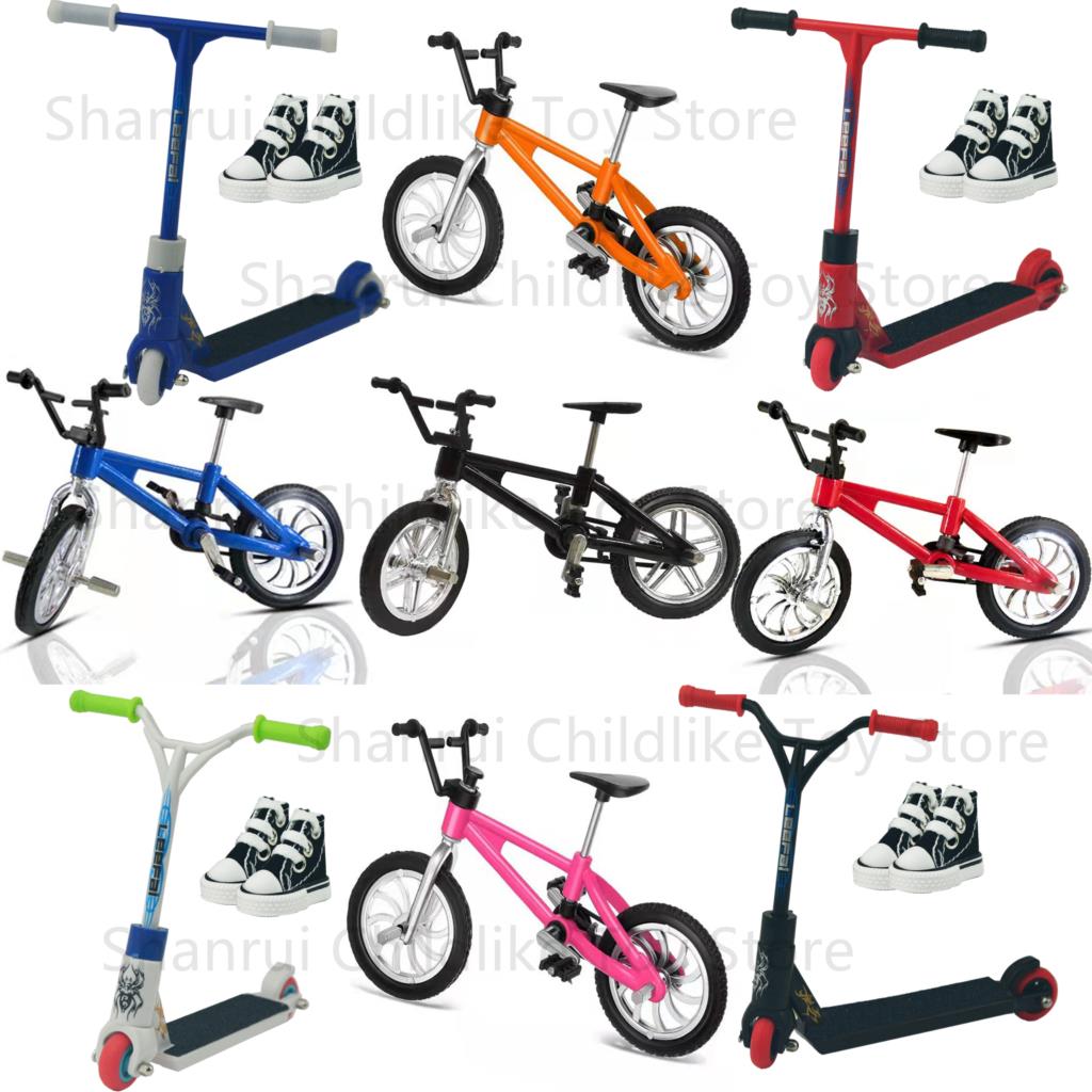 Scooter de dedo de duas rodas scooter dedo skate sapatos de dedo mini pano brinquedos educativos das crianças dedo bicicleta brinquedo engraçado