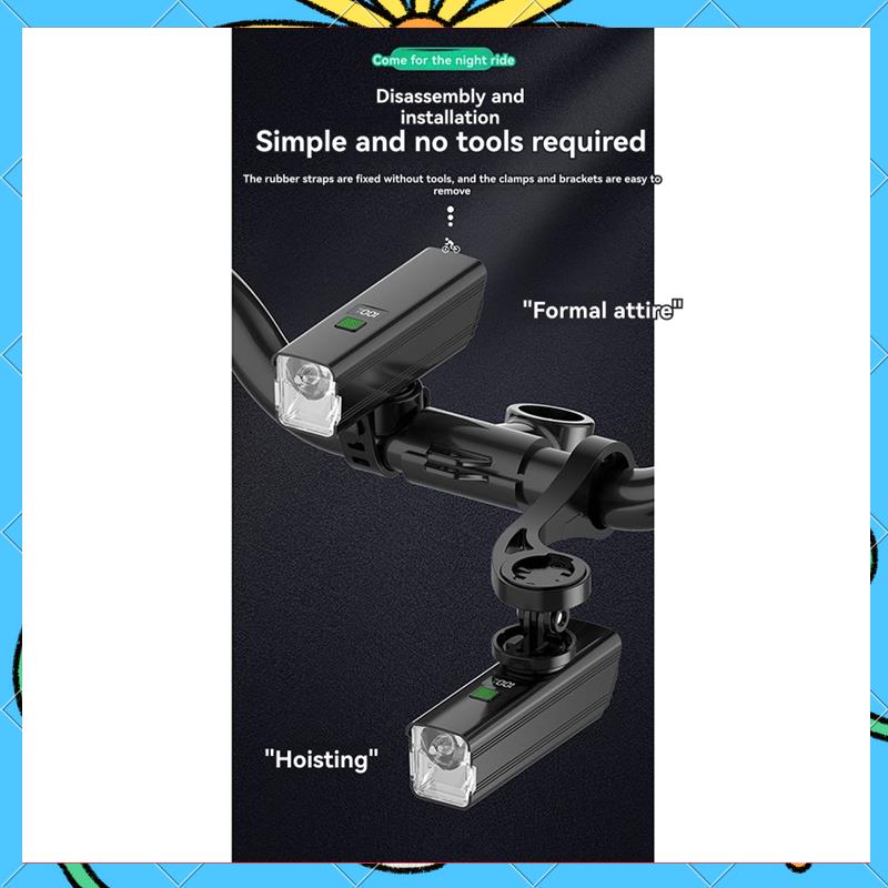 Luces de ciclismo Faros de bicicleta con interruptor alto y bajo 800 lúmenes Carga USB-C para ciclistas y viajeros-[A51I]