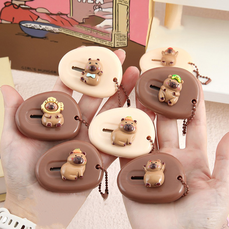 Mini cuchillo de utilidad portátil retráctil, papelería de conejillo de indias de dibujos animados, cortador de caja de papel hecho a mano, cuchillo de desembalaje de sobre exprés