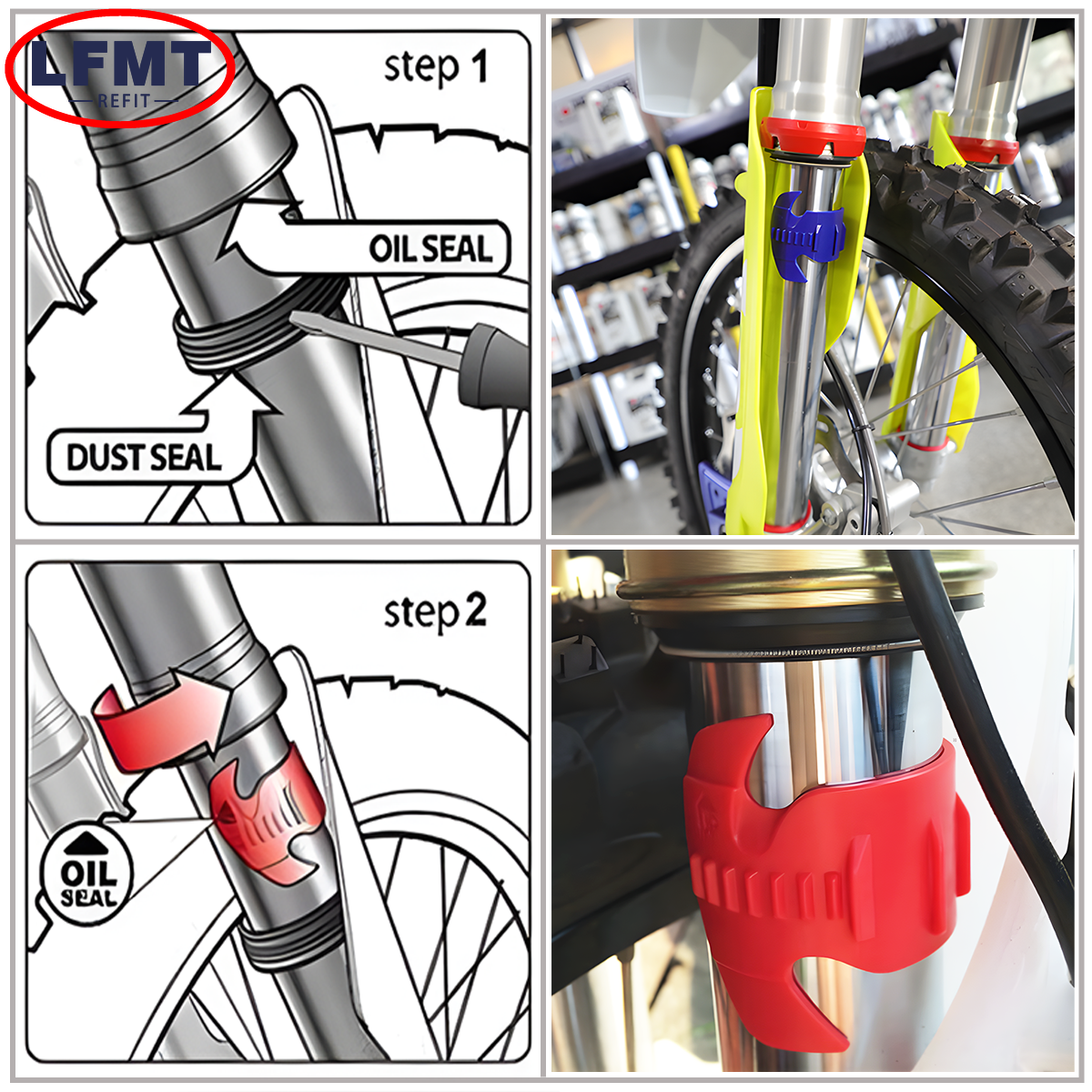 バイク修理ツール 45-55 ミリメートルフロントオイルシールフォーククリーナーオートバイショックアブソーバーオイルシールクリーニングツール KTM ホンダヤマハ