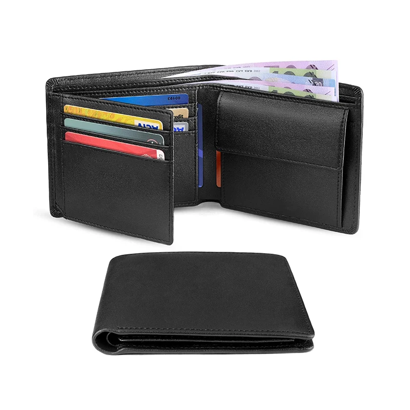 Ví Nam Slim RFID Ngăn Chặn Bao Da Chính Hãng Với Đồng Tiền Túi 2 Tờ Tiền Giấy Ngăn 10 Tín Dụng Đựng Thẻ Ví Dành Cho Nam
