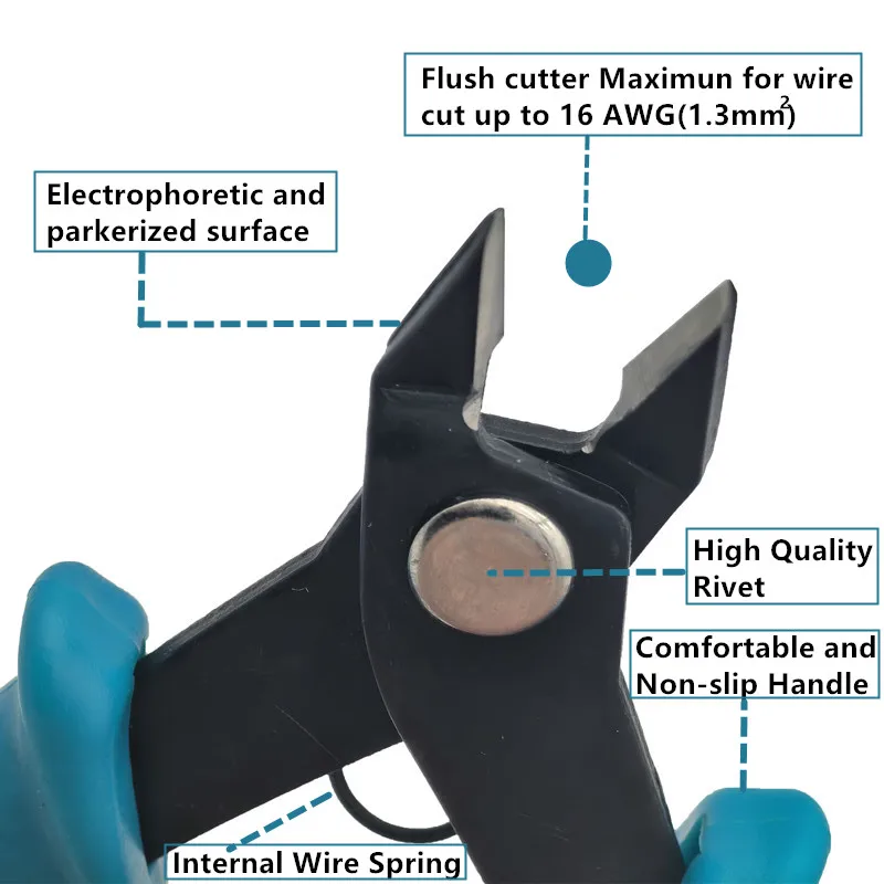 LUBATOOL Micro Wire Cutter Precision Electronics Flush Cutter and Side Cutting Pliers Clean Cut for Model Jewelry Model Kits
