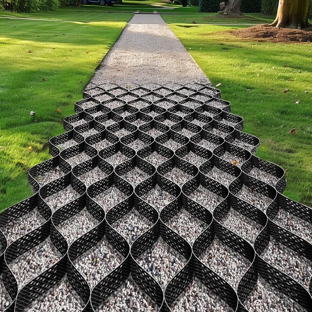 Ground Grid Gravel Stabilizer Geo Cell 4'' Depth 9.8x16.4 ft Durable HDPE Material Multi-Purpose Geocell Great Bearing Capacity