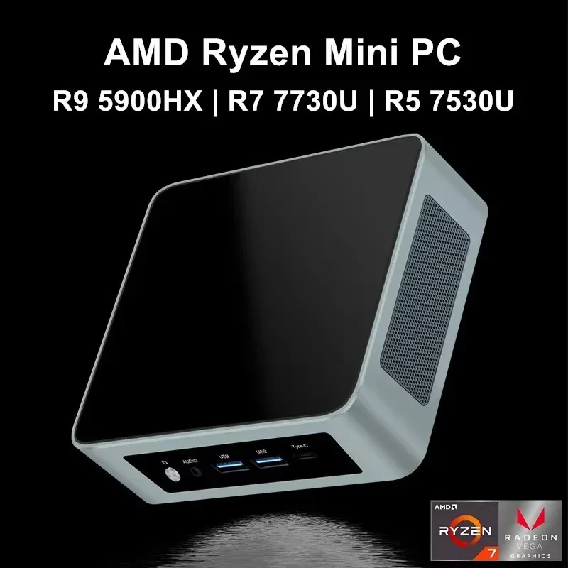Topton barato AMD Gaming Mini PC Ryzen 9 5900HX R7 7730U R5 7530U 2xDDR4 NVMe 2xLAN Windows 11 Pro Mini ordenador de escritorio WiFi6E