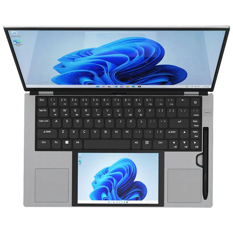 New 15.6inch+7inch Dual-screen Business Touch Screen Laptop with Intel N150 and IPS Touch Pressure-sensitive Stylus 16G 512G