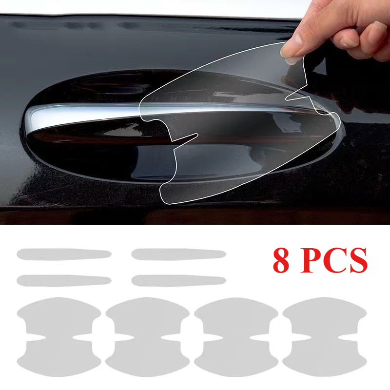 8 шт., универсальные наклейки на дверные ручки автомобиля, против царапин
