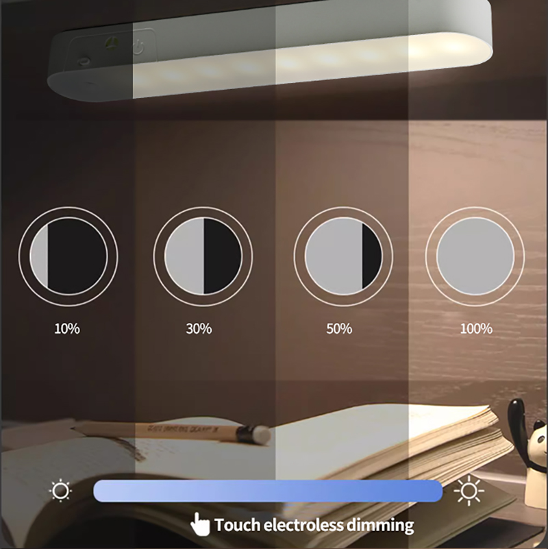 Magnetic Dimming LED Desk Lamp with USB Rechargeable Adjustable Brightness Portable for Office Bedroom Study Computer Use