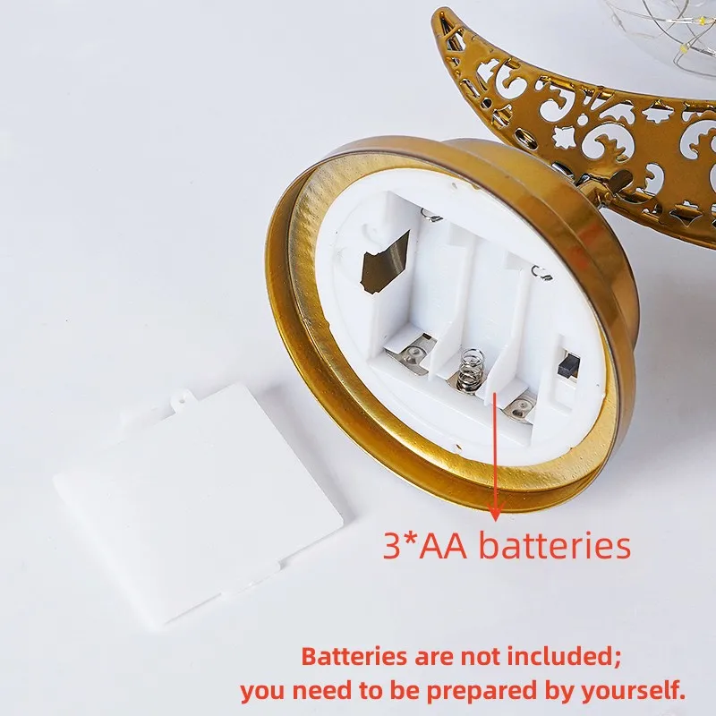 Ramadan Moon Led Light 2025 Eid Mubarak Decoration Metal Lamp for Home Room Ramadan Kareem Islamic Muslim Eid Al Adha Party Gift