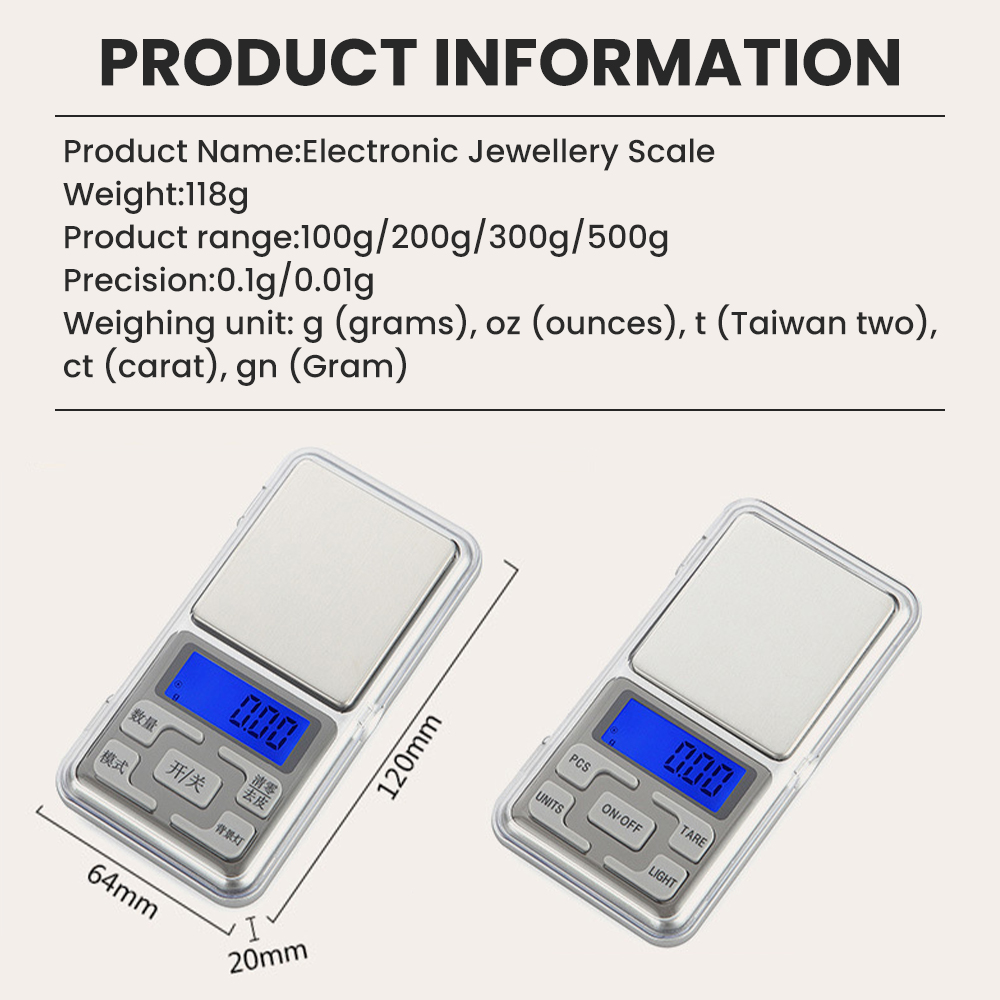 Clearance_Household Kitchen Hochpräzise tragbare tragbare elektronische Waage zum Wiegen von Schmuck_Continuous Updates