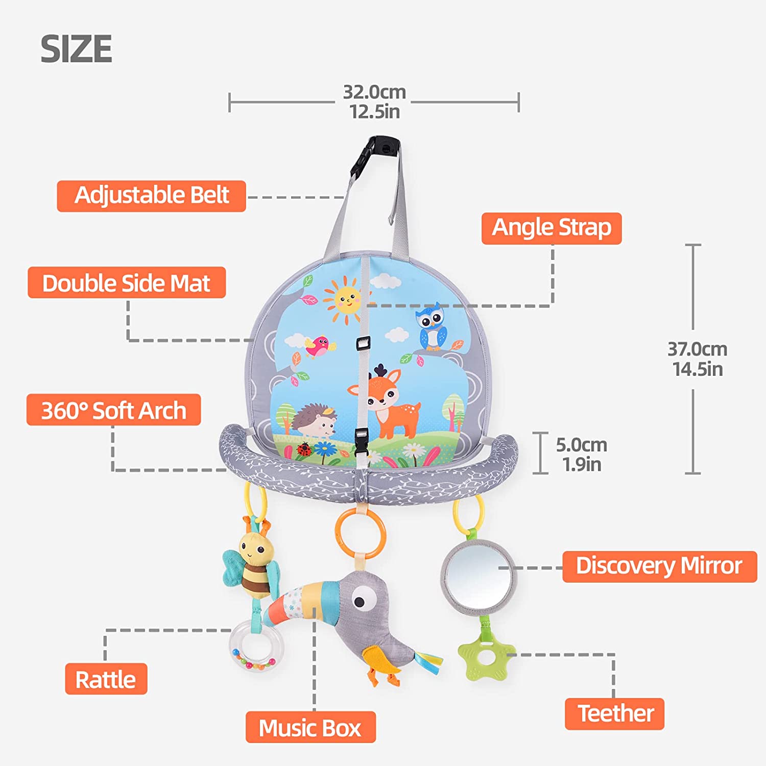 Carrinho de brinquedo assento de carro brinquedo bebê pendurado chocalhos berço kick play atividade arco com música espelho chocalho brinquedos para crianças viagem