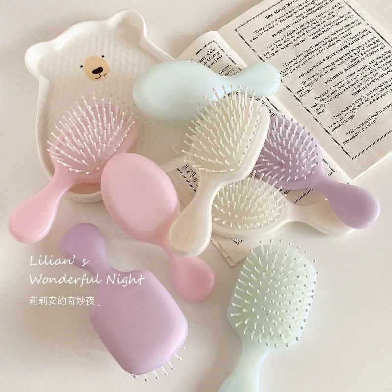 1-teilige kleine Haarbürste für Kleinkinder und Mädchen, schlicht, modisch, einfarbig, Massage-Luftpolsterkamm für Kinder, schönes Haarpflege-Werkzeug