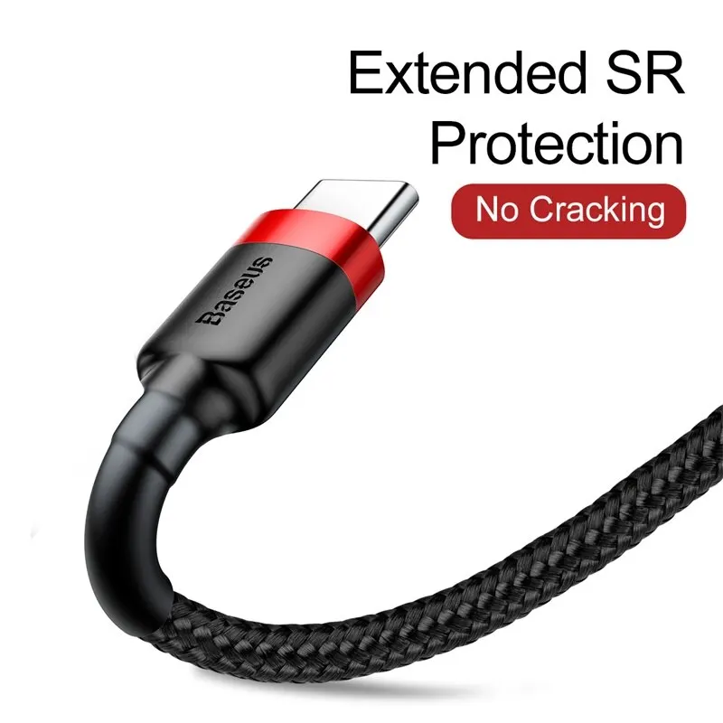 Baseus 60W 3A USB Type C Cable For Huawei Honor Xiaomi Samsung Super Charge Fast Charging USB C Charger Data Cable Wire Cord