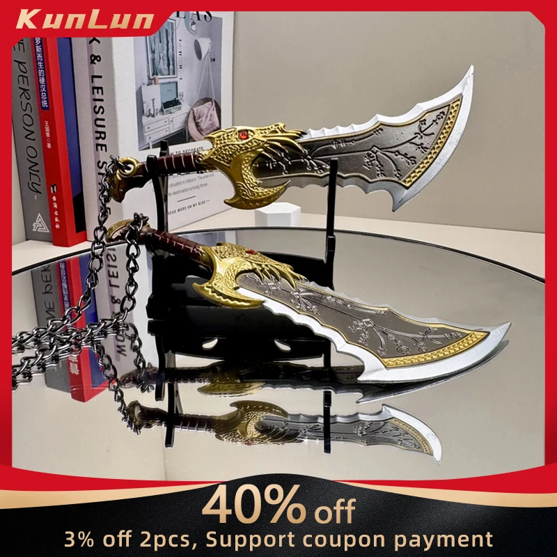 Periféricos de juego God of War de 15cm, cuchillas del caos, arma artesanal de Metal, modelo coleccionable, adornos de escritorio, regalos creativos de cumpleaños, juguete