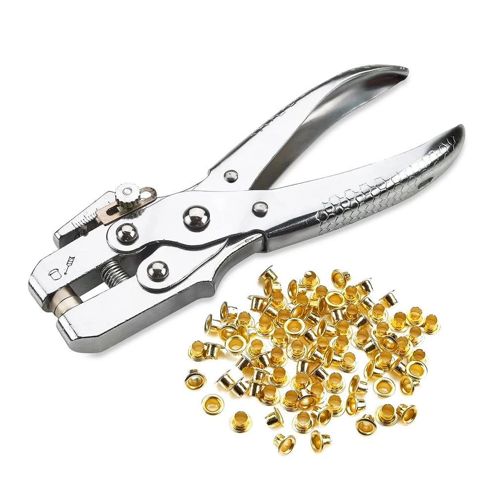 Mão Riveting Gun Instalação Ferramenta, Alicate de Alavancagem, Metal Estomatal Rebite para Cinto De Couro, Alicate Furador