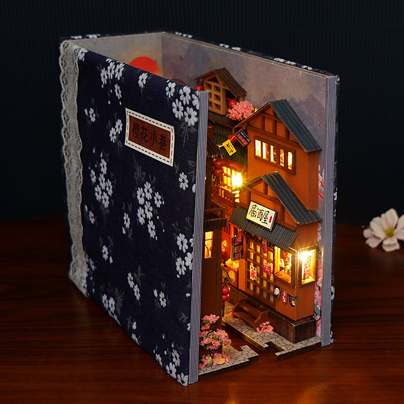 Kit de modèle de maison de beurre de coin de livre de bricolage, étagère en bois l'inventaire, insertion d'étagère, collection d'anime, cadeaux de jouet d'anniversaire