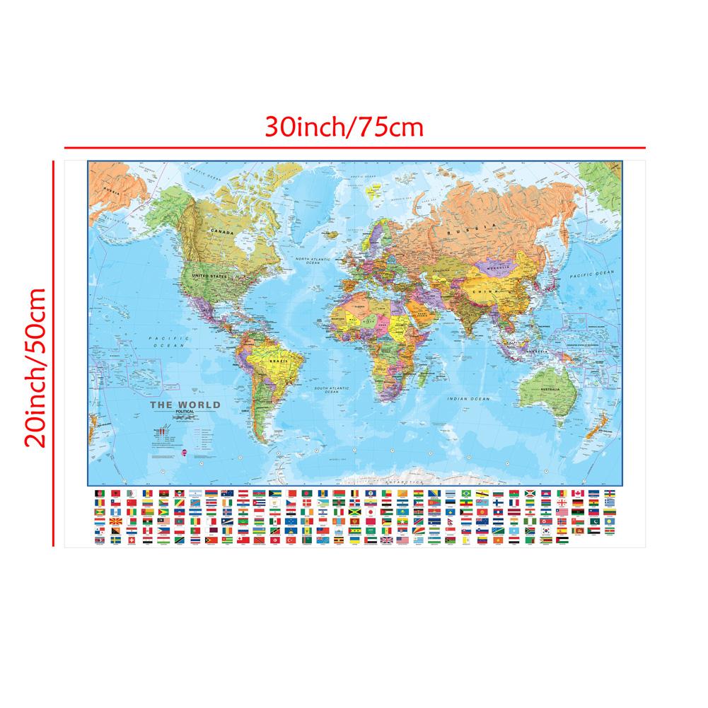 Mapa świata 70*50cm dekoracyjny wiszący obraz na płótnie malarstwo ścienne plakat artystyczny i druk biuro szkolne Home Decor