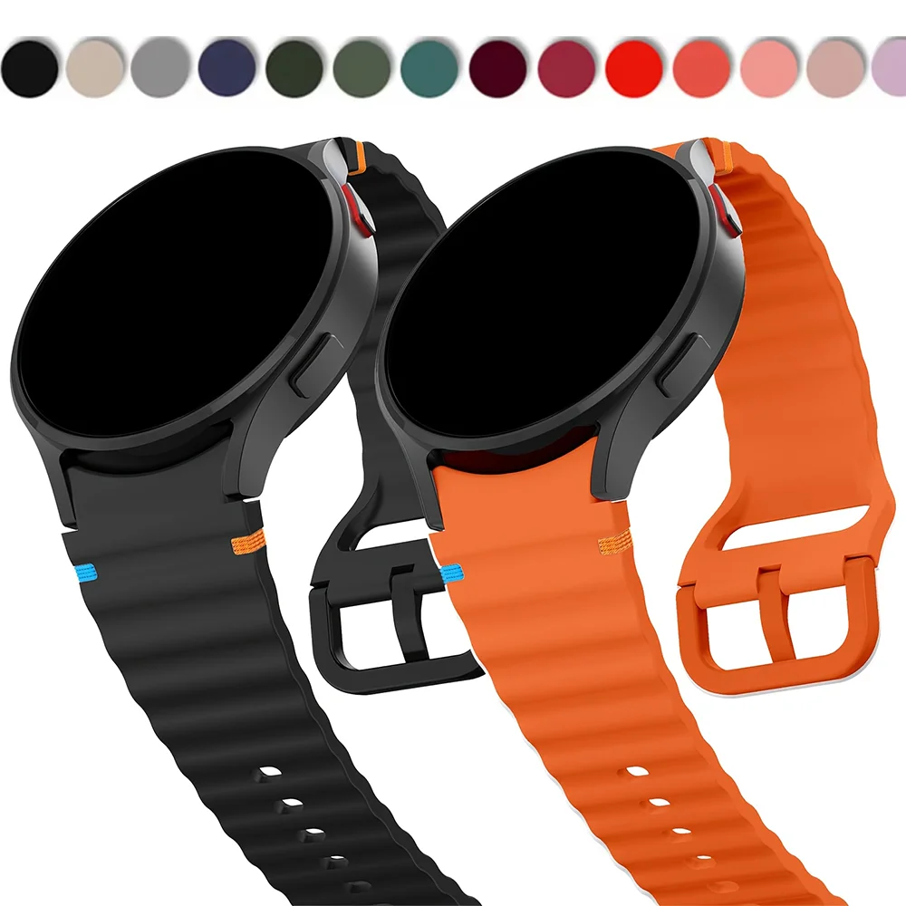 Оригинальный ремешок для часов Samsung Galaxy watch 7, 6, 5, 4, 44 мм, 40 мм/FE/Pro/классический силиконовый спортивный ремень, браслет correa Galaxy watch 7, ремешок