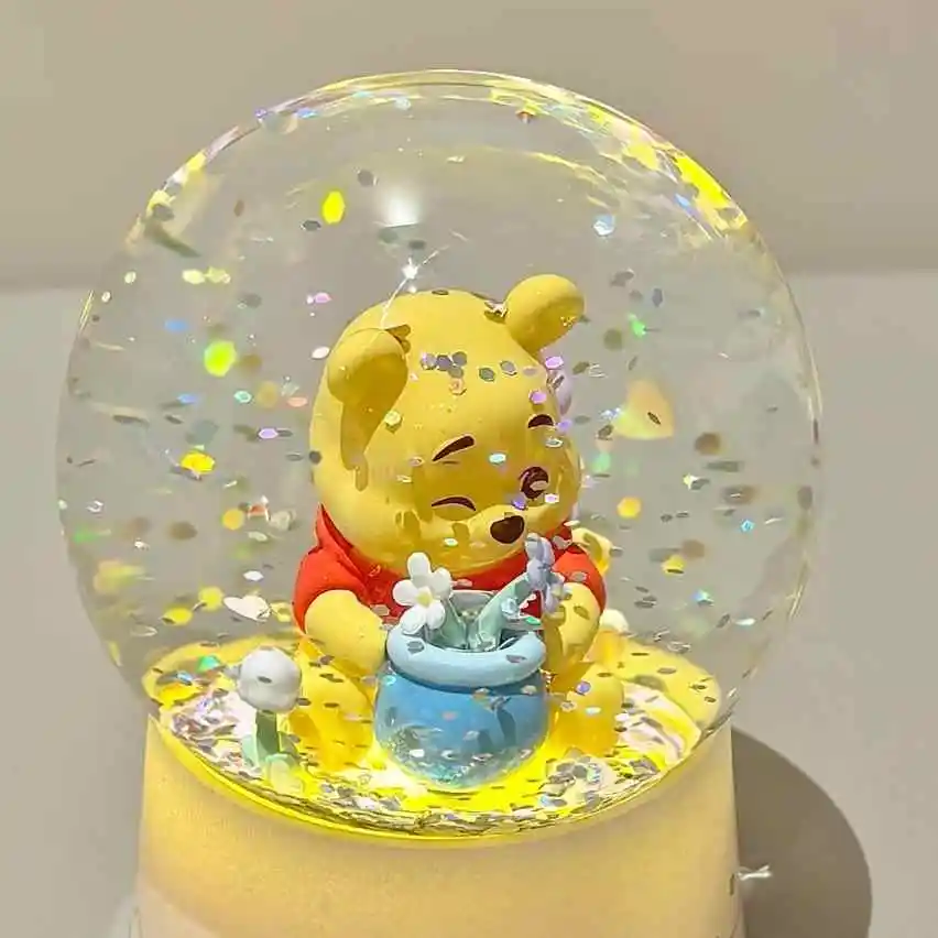 新しい Maomaoji シリーズぬいぐるみクリスタルボールブラインドボックス Di かわいいプーさんクリスタルボール飾りアニメーション周辺機器ギフト
